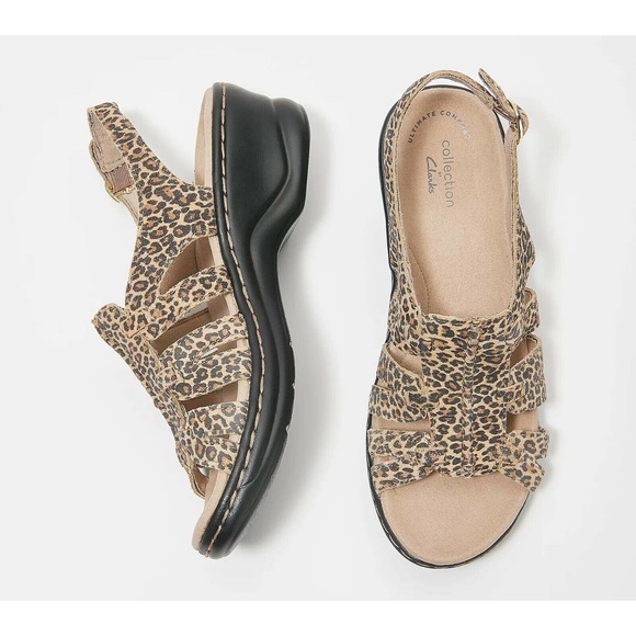 Clarks | Shoes | Clarks Lexi Marigold Leather Sandals Cheetah Print |  Poshmark
